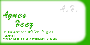 agnes hecz business card